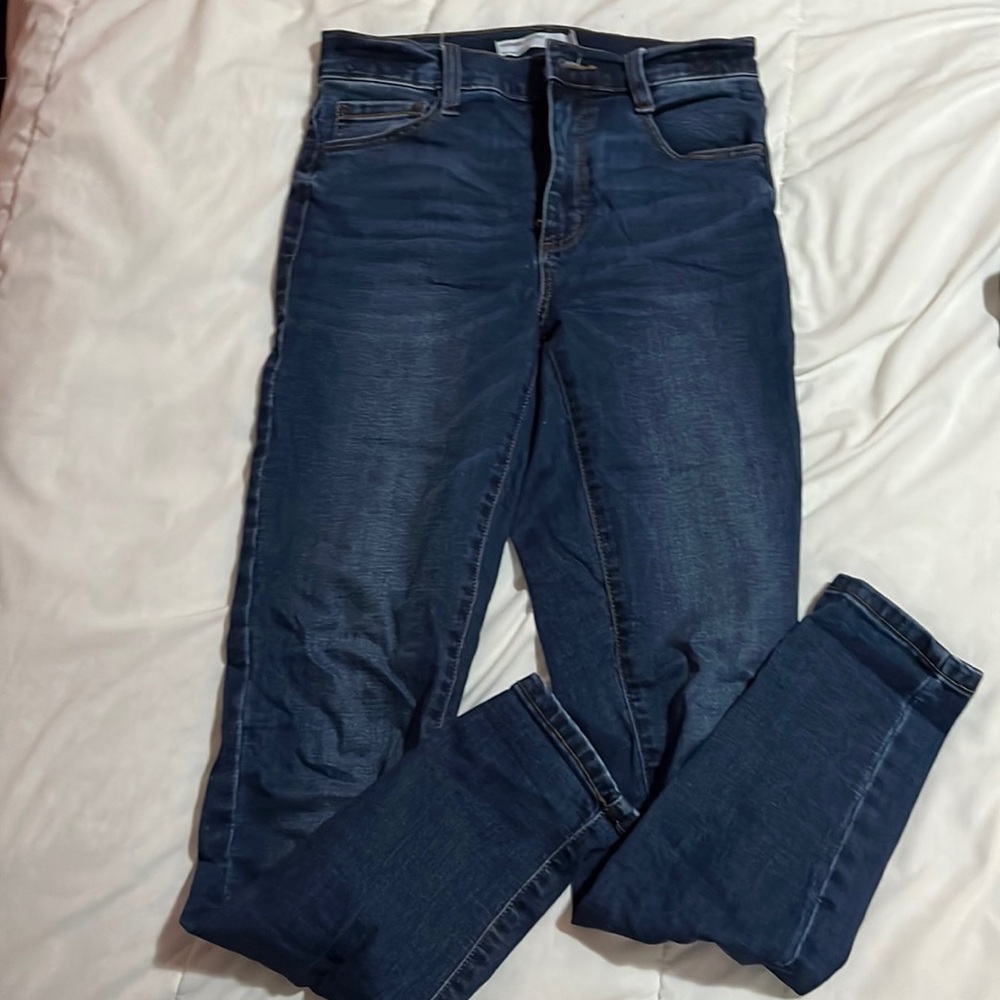 Garage dark wash high rise skinny jeans